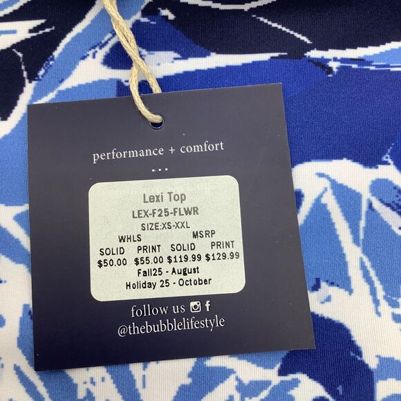 The Bubble‎ Womens Lexi Tank Top Blue Floral Size Medium NWT - Picture 6 of 9